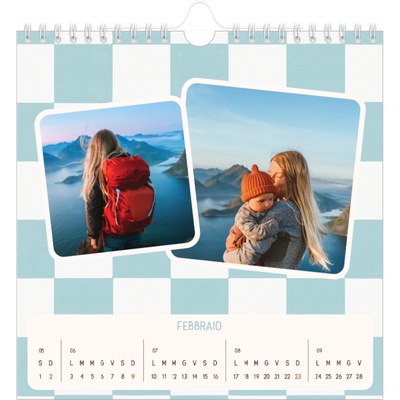 Calendari quadrati — Fantasia rétro [Febbraio]