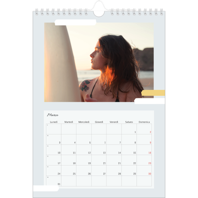 Calendario personalizzato A4 — Toni spenti [Marzo]