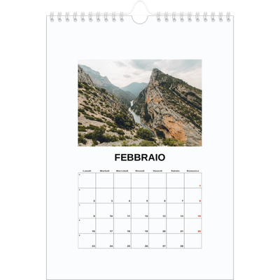 Calendario personalizzato A4 — Foto semplice [Febbraio]