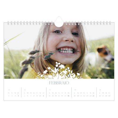 Calendario fotografico A4 — Motivo floreale [Febbraio]