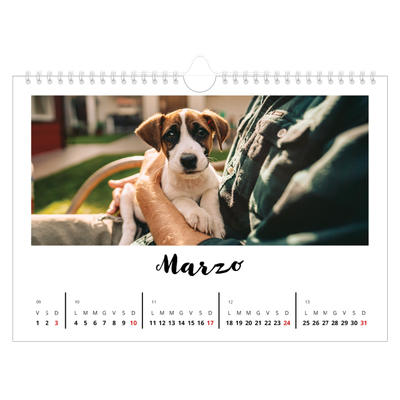Calendario fotografico A4 — Scritto a mano [Marzo]
