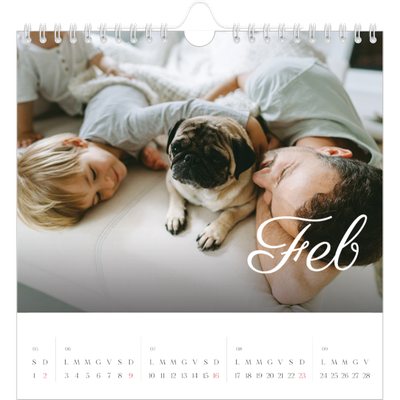 Calendari quadrati — Mese scritto a mano [Febbraio]