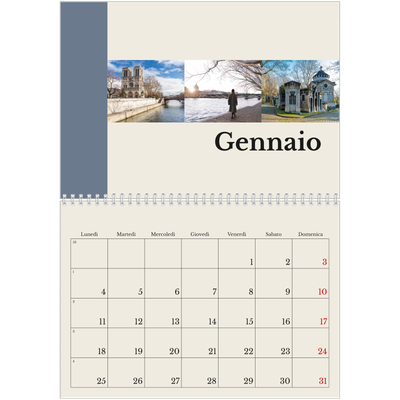 Calendario A4 Doppio — Vedute del mondo [Gennaio]