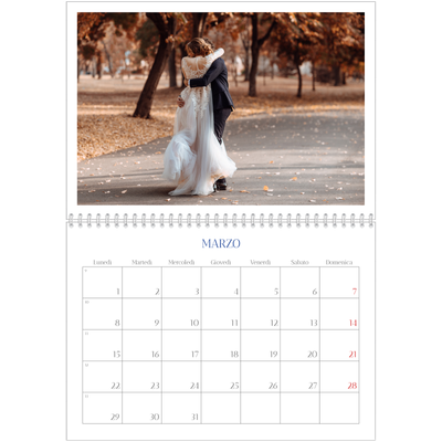 Calendario A4 Doppio — Classico cobalto [Marzo]