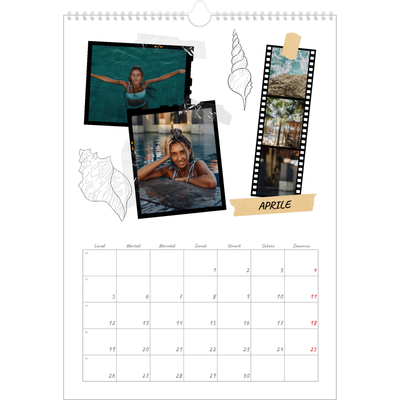 Calendario A3 verticale — Album ricordi con stile [Aprile]