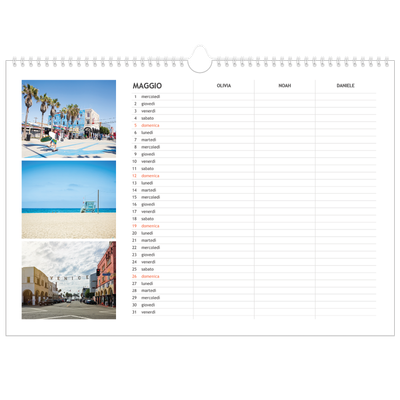Calendario fotografico A3 — Calendario semplice - Famiglia di 3 [copertina]