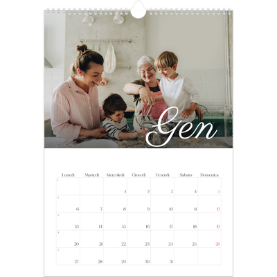 Calendario A3 verticale — Mese scritto a mano [Gennaio]