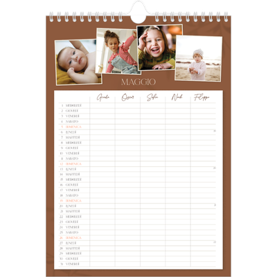 Calendario famiglia A4 verticale — Calendario terra a terra - Famiglia di 5 [copertina]