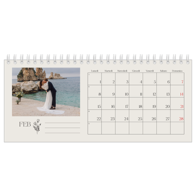 Calendari da tavolo — Iniziali in fiore [Febbraio]