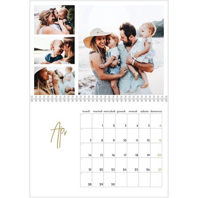 Calendario A4 Doppio — Testo scarabocchiato [Aprile]