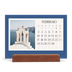 Calendario con supporto in legno orizzontale  — Colori classici [Febbraio]