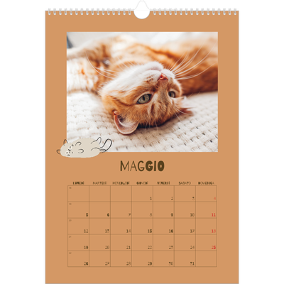 Calendario A3 verticale — Gattino giocherellone [copertina]