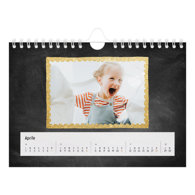 Calendario fotografico A5 — Cornici dorate [Aprile]
