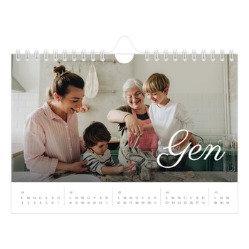 Calendario Fotografico A5 Orizzontale — Mese scritto a mano