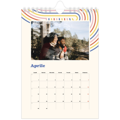 Calendario fotografico A5 — Strisce retro [Aprile]