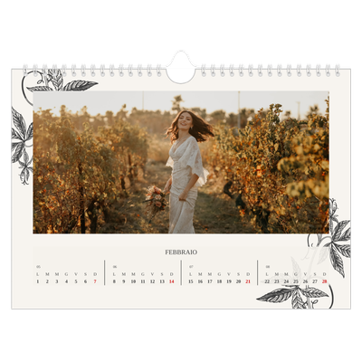 Calendario fotografico A4 — Inchiostro e edera [Febbraio]