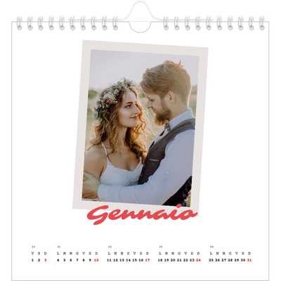 Calendari quadrati — Firmato in cremisi [Gennaio]