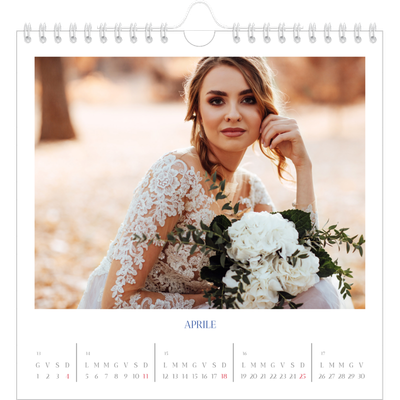 Calendari quadrati — Classico cobalto [Aprile]