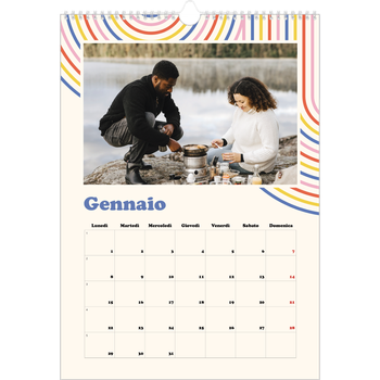 Calendario personalizzato A3 — Strisce retro