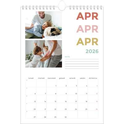 Calendario personalizzato A4 — Tipo colorato [Aprile]