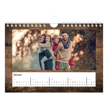 Calendario Fotografico A5 Orizzontale — Legno