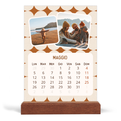 Calendario con supporto in legno verticale  — Fantasia rétro [copertina]