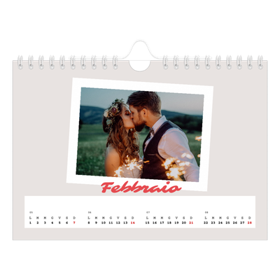 Calendario fotografico A5 — Firmato in cremisi [Febbraio]