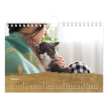 Calendario Fotografico A5 Orizzontale — Paillettes d'oro