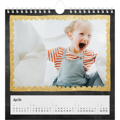 Calendari quadrati — Cornici dorate [Aprile]