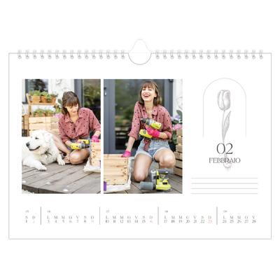 Calendario fotografico A4 — Batanico semplice [Febbraio]