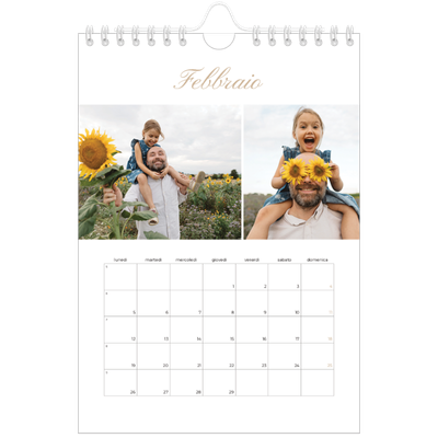 Calendario fotografico A5 — Scatole con strisce fotografiche [Febbraio]