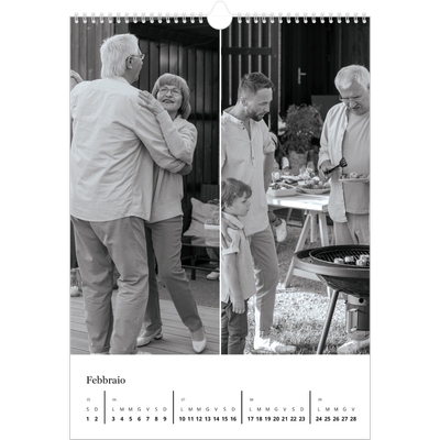 Calendario A3 verticale — Fuoco [Febbraio]