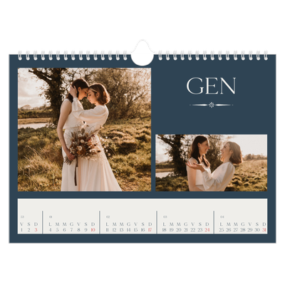 Calendario fotografico A4 — Ardesia e grazie [Gennaio]