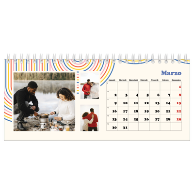 Calendari da tavolo — Strisce retro [Marzo]
