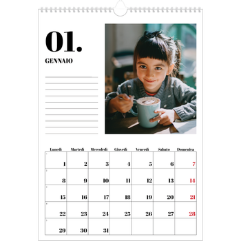 Calendario personalizzato A3 — Serif e momenti