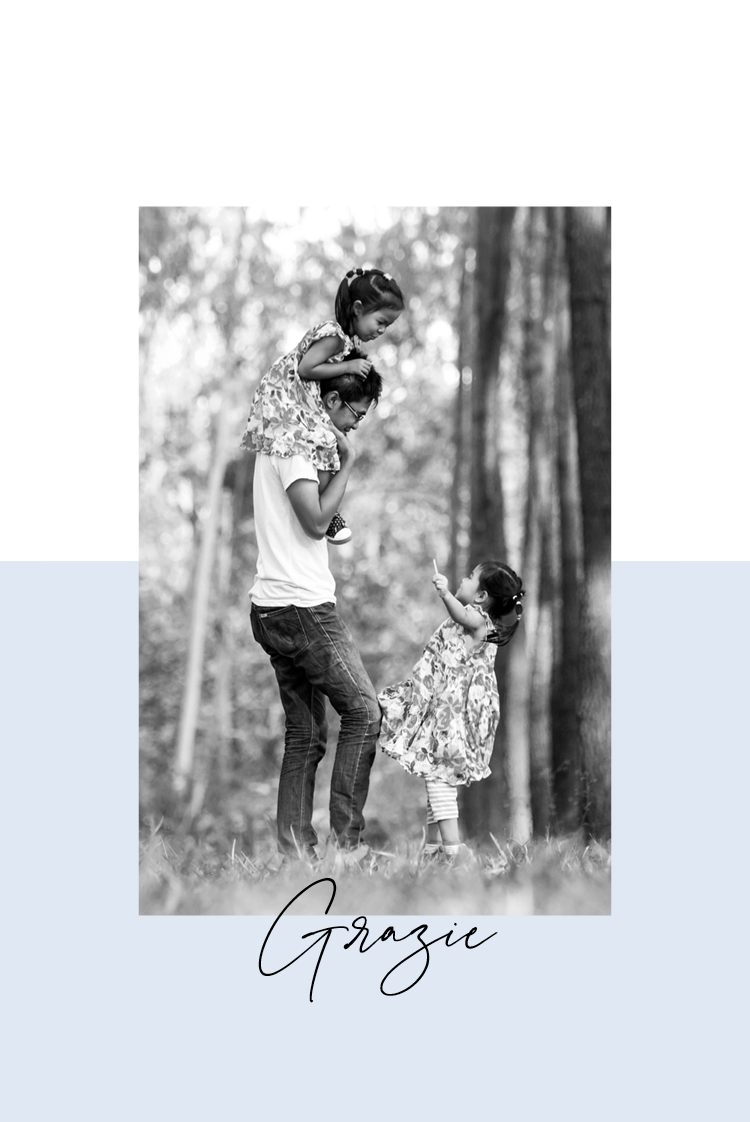 Biglietti di ringraziamento — Grazie in blu