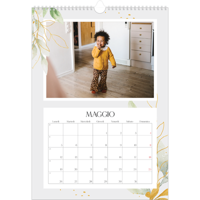 Calendario A3 verticale — Spruzzo floreale [copertina]