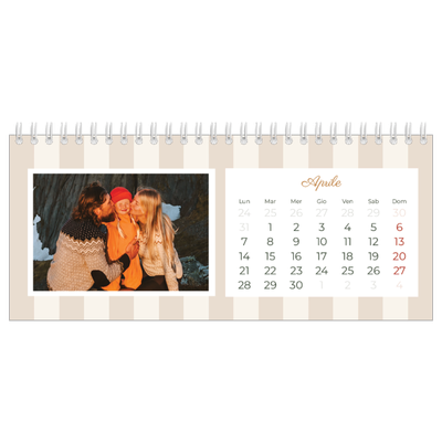 Calendari da tavolo — Scrittura e strisce [Aprile]