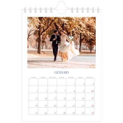 Calendario fotografico A5 — Classico cobalto [Gennaio]