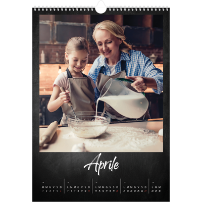 Calendario A3 verticale — Stile lavagna [Aprile]