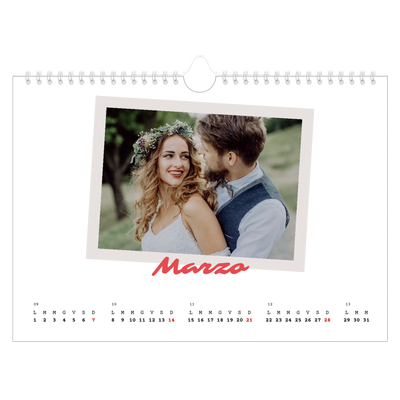 Calendario fotografico A4 — Firmato in cremisi [Marzo]