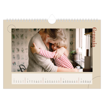 Calendario Fotografico A4 Orizzontale — Testo asimmetrico