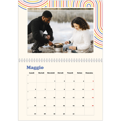 Calendario A4 Doppio — Strisce retro [copertina]