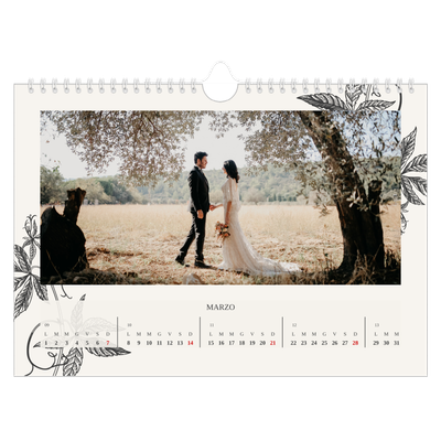 Calendario fotografico A4 — Inchiostro e edera [Marzo]