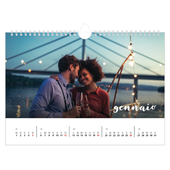 Calendario Fotografico A4 Orizzontale — Scrittura semplice