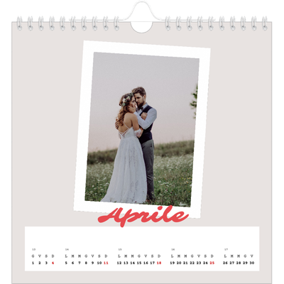 Calendari quadrati — Firmato in cremisi [Aprile]