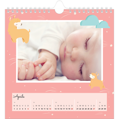 Calendari quadrati — Animali carini [Aprile]