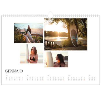 Calendario Fotografico A3 Orizzontale — Tramonti e surf