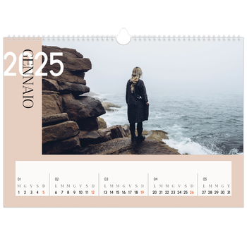 Calendario Fotografico A3 Orizzontale — Testo sovrapposto