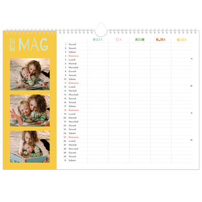 Calendario fotografico A3 — Calendario divertente e colorato - Famiglia di 5 [copertina]